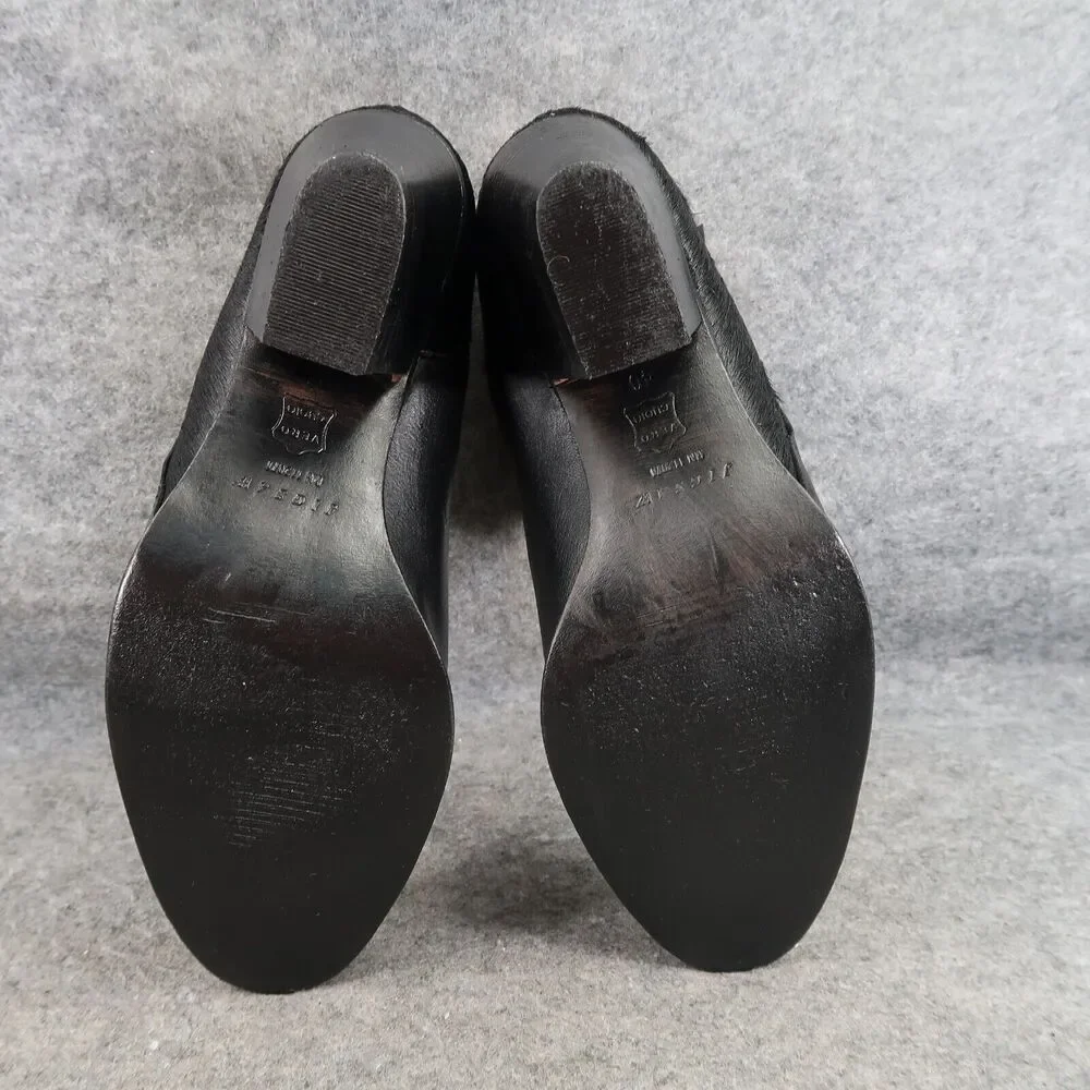 Jigsaw Shoes Womens 40 Booties Leather Calf Hair Fashion Classic Timeless Black